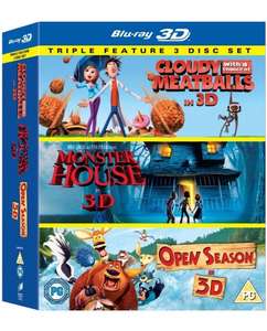 Cloudy With a Chance of Meatballs/ Monster House / Open Season Triple Pack (Blu-ray 3D) £12.50 @ Amazon