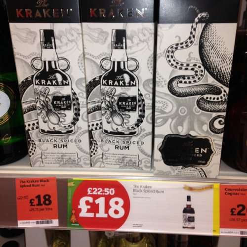 Kraken spiced dark rum £18 @ Sainsburys