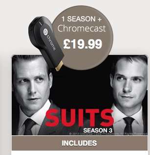 Google Chromecast & Suits Season 3 for £19.99 @ wuaki