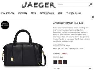 ALL JAEGER handbags reduced to £99.00 !!!