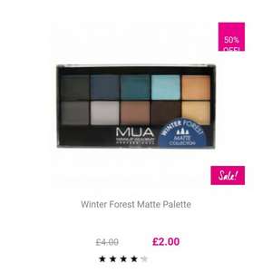 MUA Winter Sale. Items are 50% off or more online