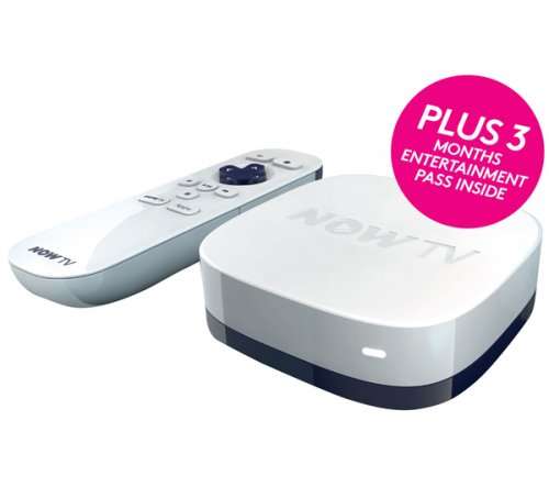 now tv box with 3 months entertainment pass for £14.99 at Currys & PC World