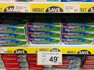 Aqua fresh mild and minty toothpaste 100ml 49p @ Poundstretcher