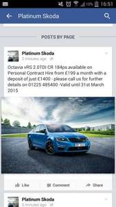 New Skoda Octavia Vrs personal contract hire £5977 over 2 years