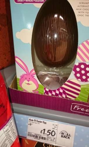 asda free from easter eggs half price £1.50