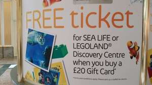 FREE entry to either Trafford Centre's LEGOLAND or Sea Life centre when purchase a Trafford Centre gift card for £20 or more