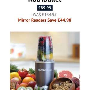 Nutribullet 12 Piece Set £89.99 @ Mirror reader Offers