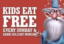Kids Eat Free Every Sunday & Bank Holiday Monday with a paying Adult @ Your Local Crown Carveries
