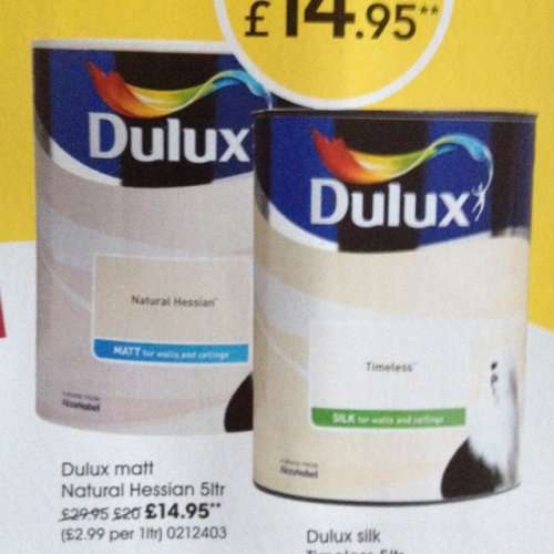 Heads up! Dulux 5L paints £14.95 this weekend! @ Wilkinsons