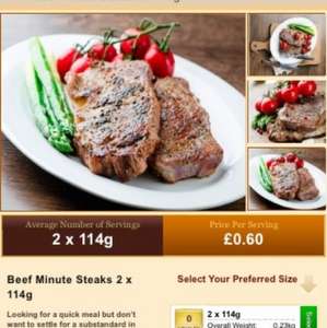 Weston gourmet 2x4oz steaks £1.20 + p&p £4.95 (min order £20)