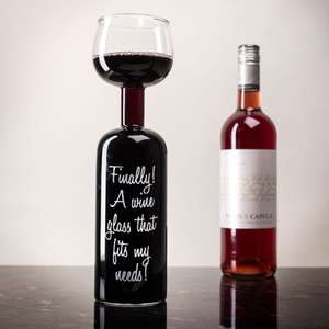 Wine Bottle Glass - Finally! A Wine Glass That Fits My Needs! £15.68 Delivered @ gettingpersonal.co.uk