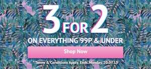 3 for 2 on all items 99p or under @ cosmetics fairy