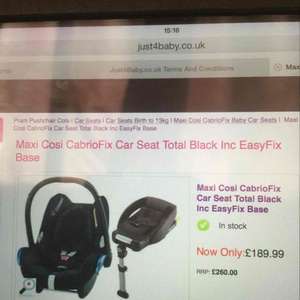 maxi cosi car seat including base £189.99 @ Just4baby