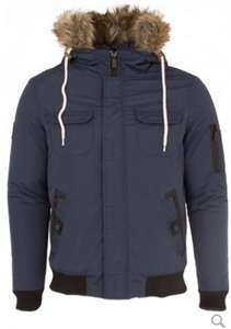 Deutschland Mens Navy Winter Jacket With Fur Trim Hood (was £60.99) Now £19.99 delivered at Eto Jeans