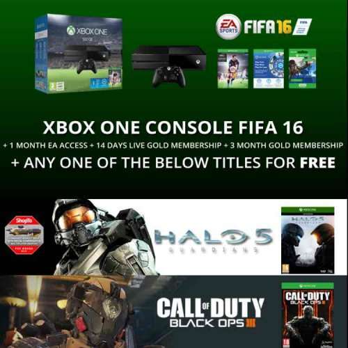 Xbox one, Fifa 16, 1 month EA access, 14 days Xbox live + 1 extra game for free £299.86 @ Shopto