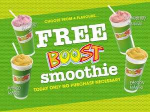Free Boost smoothies between 1-7 boost intu shopping centre Glasgow