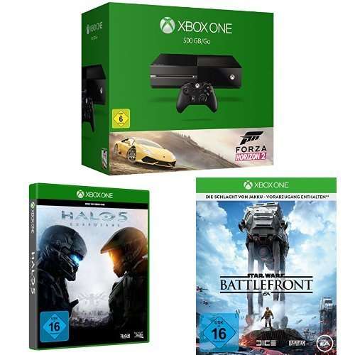 Xbox One 500GB Forza Horizon 2 + Halo 5: Guardians + Star Wars Battlefront  £264.96 delivered from Amazon.de