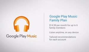 Google Play Music FAMILY plan now available £14.99 p/m