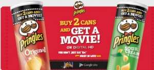 Pringles movies are back ! Buy two pringles get a HD movie free!