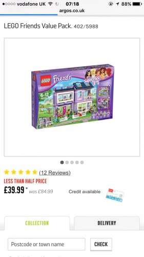 **absolute bargain** LEGO Friends Value Pack only £39.99 at argos. Cheapest around. Bargain price.