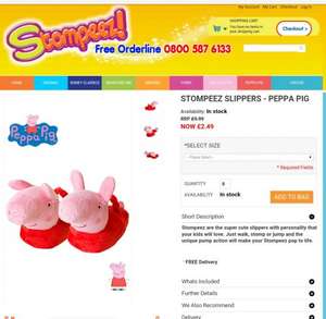 Peppa Pig and Hello Kitty Stompeez for £2.49 on Stompeez site