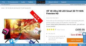 Finlux 49" 4K 3D LED TV + Free Tablet when added code in basket flx8intabws £499 @ Finlux Direct