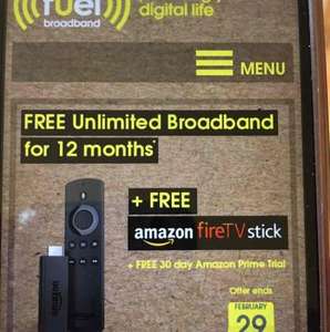 free broadband for year with free Fire tv's stick @ fuelbroadband