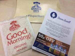 Free sachet of oat (Quaker Oats) + 50p off voucher inside @ Wimbledon Station