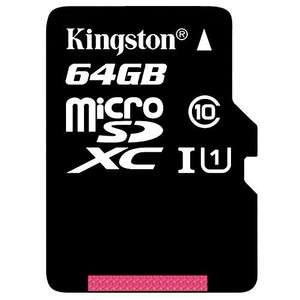 Kingston 64GB MicroSD £11.48 prime / £15.47 non prime @ Amazon