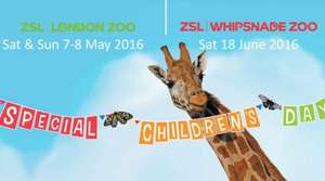 Updated for 2017 - London Zoo Special Childrens Day - 6 / 7 May 2017 2 Adults & 2 Children £44.50 + Under 3s & Carers go Free @ London Zoo