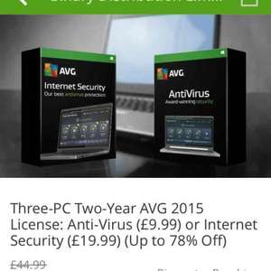 Avg antivirus 2016 two year subscription £9.99 @ Groupon / Download Buyer