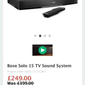 Bose Solo 15 TV sound bar £249 @ AskDirect
