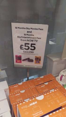 now tv box in currys for £55 and 12 months entertainment and 12 months movies