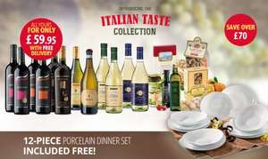 giordano wine offer £59.95 12 bottles of wine 12 piece dinner set and various italian groceries
