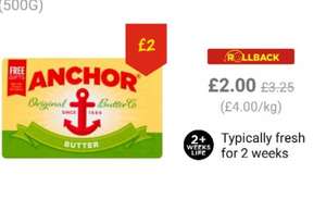 anchor butter 500g £2.00 @ Asda
