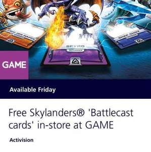 Free Skylanders® 'Battlecast cards' in-store at GAME