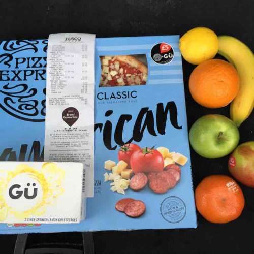 TESCO meal deal Brand Guarantee deal pizza express large pizza and a box of 2 Gu luxury desserts for £1!!