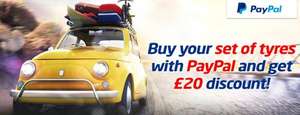 £20 off set of 4 tyres at Oponeo.co.uk when you pay with PayPal