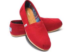 TOMS Shoes Red Canvas Classic Espadrilles Casual Slip On Flats Loafers £17.99 (£2.99 del Free over £20) @ Scorpion Shoes