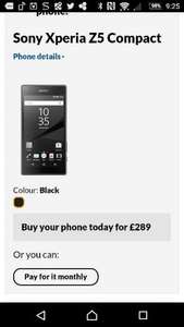 Sony Xperia Z5 compact £299 @ Giffgaff