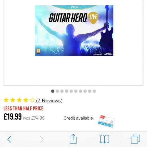 Guitar Hero Live Wii U £19.99 Argos