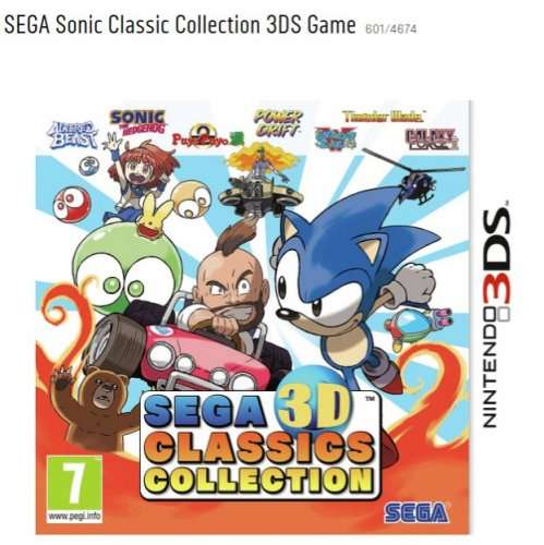 3DS-Sega 3D classics collection exclusively £24.99 at argos