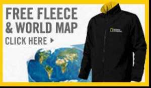 National Geographic 1 year subscription @ £15 welcome back offer+FREE fleece+FREE World Map+FREE Access to Nat Geo Plus