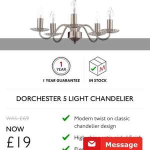 Matalan Black Friday Gear Up. 5 light chandelier was £69 now £19