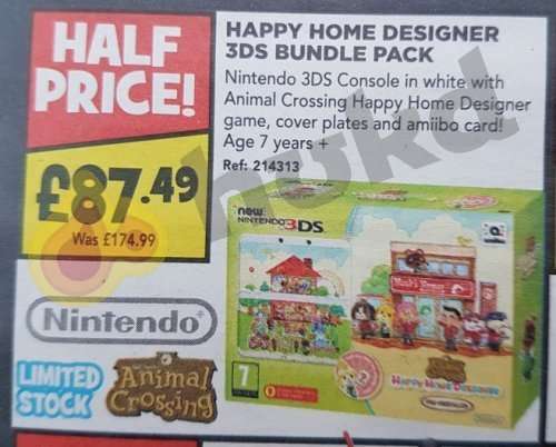 New Nintendo 3DS Animal Crossing Happy Home Designer Bundle £87.49 @ Toys R Us instore