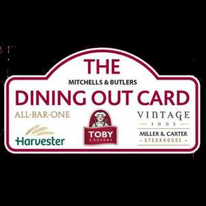 Get £10 free on a £50 gift card (Valid at Mitchells & Butlers restaurant, pub, bar, e.g. Toby carvery or Innkeeper's Lodge)