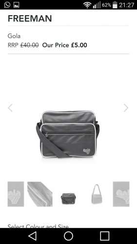 Gola retro messenger bags £5 then £4 with code. Free click & collect @ Shoeaholics