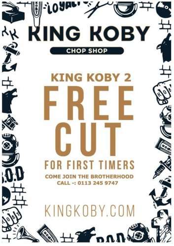 Free Haircuts for men in Leeds at King Coby Chop Shop until end Jan