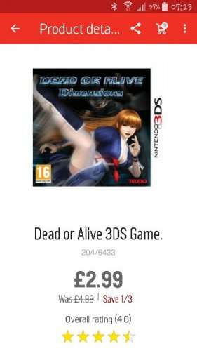 Dead Or Alive 3ds £2.99 @ Argos