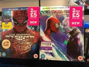 The Amazing Spider-Man 3D and The Amazing Spider-Man 2 3D on Blu-Ray. £5 for both or £2.99 each, New instore at That's Entertainment